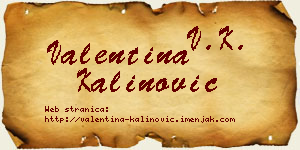 Valentina Kalinović vizit kartica